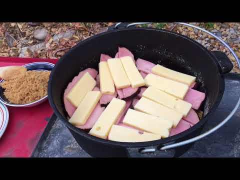 Dutch Oven Chicken Cordon Bleu with Baked Potatoes