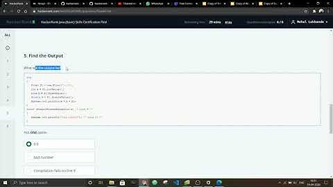Hackerrank Java(basic) Skills Certification Solutions MCQS in JAVA
