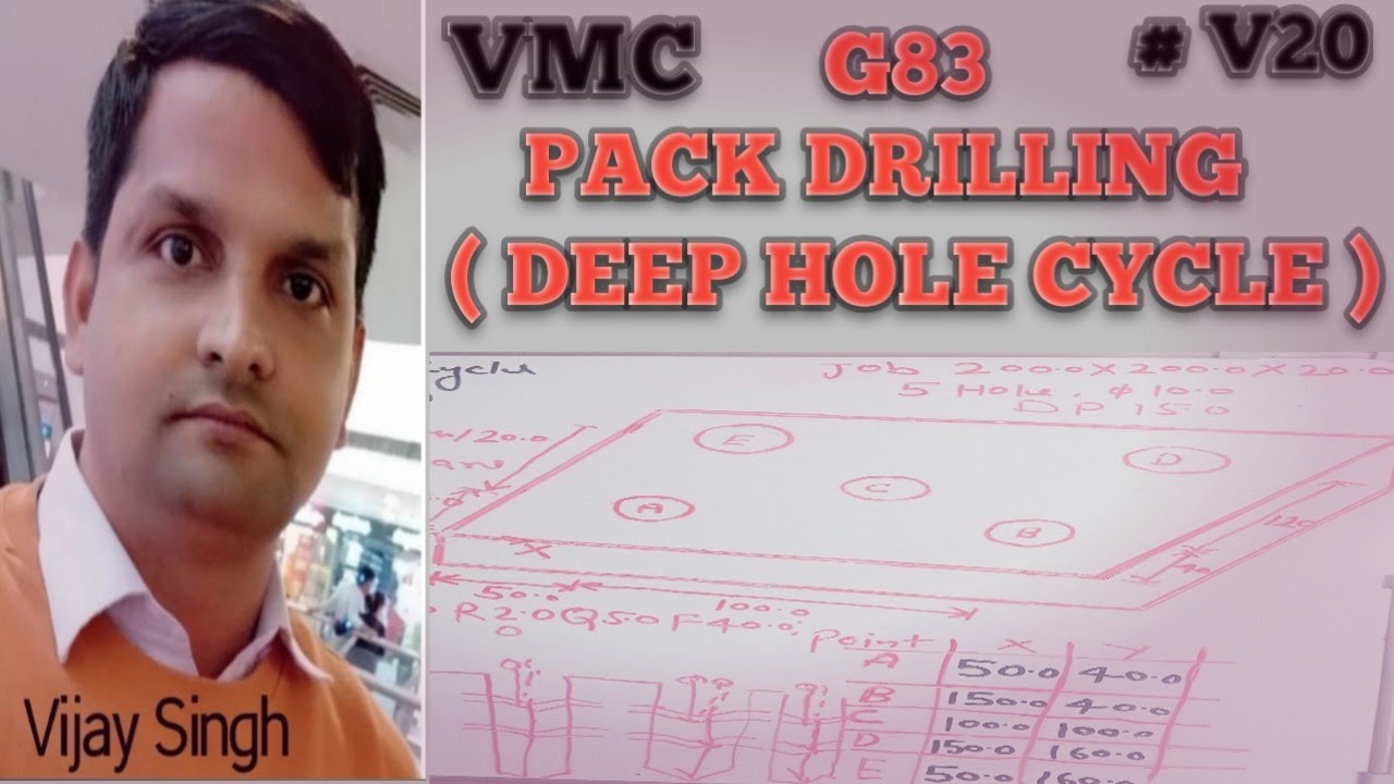 #V20- G83 - PACK DRILLING CYCLE (DEEP HOLE CYCLE) IN VMC MACHINE - YouTube