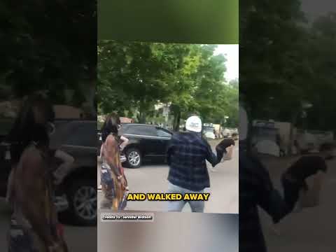 Crazy Protester Smashes Car, Then Learns Special Lesson