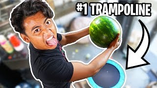 Watermelon Vs Trampoline From 450cm! ~ Bounce screenshot 4