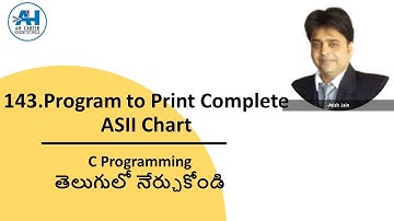 143. Program to Print the Complete ASCII Chart | C Programming in Telugu