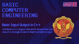 13.3 C++ program that prints the perimeter & area of a rectangle | Unit 13 |BT-205 | C++ Programming