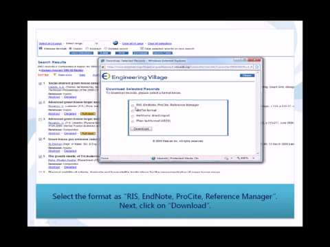 EndNote: Direct Export from Engineering Village