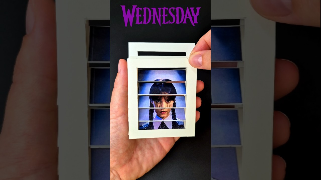 DIY Wednesday Addams Magic Card Trick! 💜 Fun & Easy Paper Craft