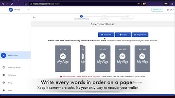 How to Create an Algorand Wallet on MyAlgo Wallet