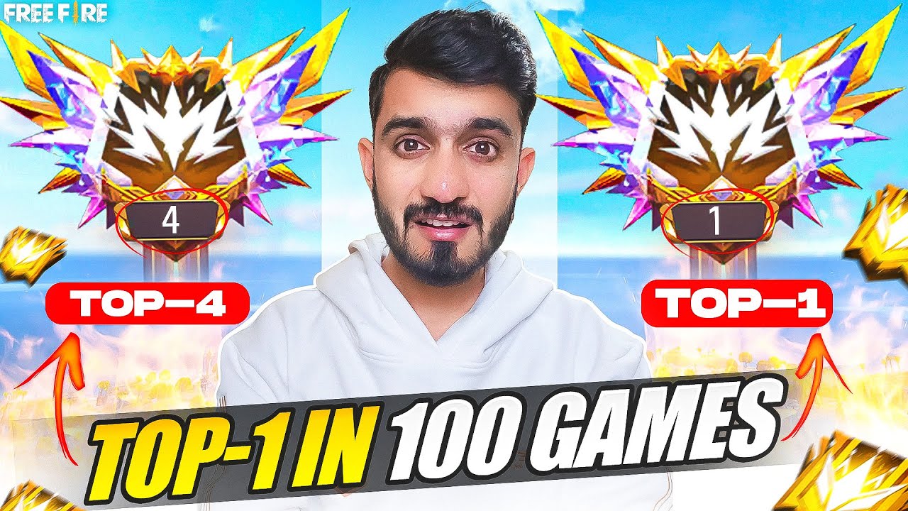 I PLAYED 100 GAMES😨 TO BECOME REGION  TOP 1🥇 FROM TOP 4 IN BR RANK
