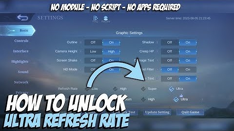 How to Unlock Ultra Refresh Rate/Graphics in Mobile Legends (Permanent) - MLBB Tutorial