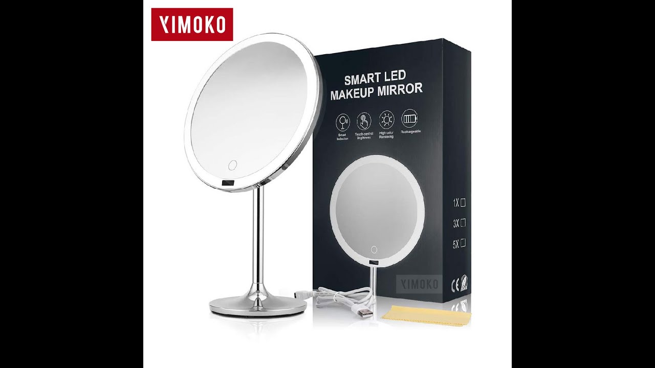 Makeup Mirror with Lights, USB Rechargeable HD Mirror with Smart Sensor