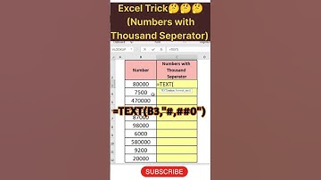 ExcelTrick🔥#Numbers with Thousand Seperator#TEXT() Function#exceltips#excelformula#exceltutorial