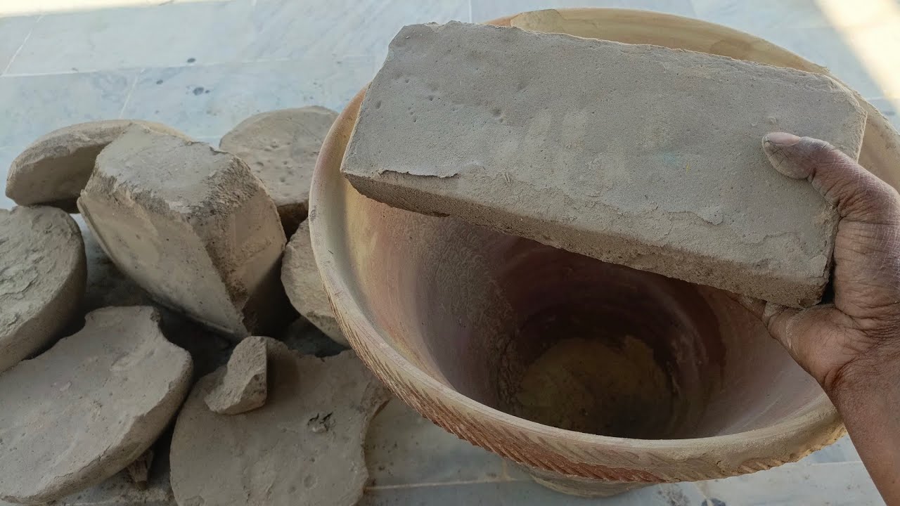 Asmr. Masterpiece multi dirt texture dry crumbling in clay pot full dusty storm