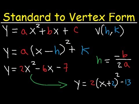 standard form to vertex form