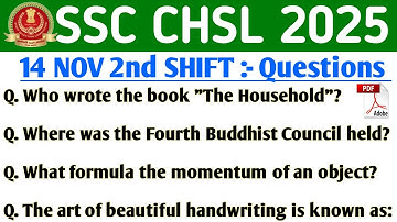 SSC CHSL 14 NOVEMBER 2nd SHIFT QUESTION PAPER | CHSL EXAM REVIEW | SSC CHSL EXAM REVIEW 2025