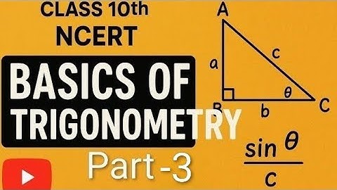 Basics of Trigonometry Class 10th Maths NCERT Chapter -8th 