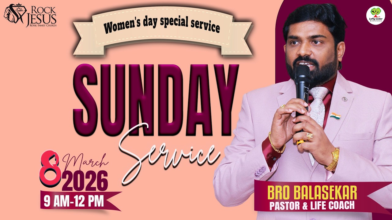 🔴 Live Women's Day Special Sunday Service | Bro.Balasekar | 08.03.2026 | Lofty Cedar Ministry