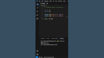 swapping values in javascript #shorts #youtubeshorts