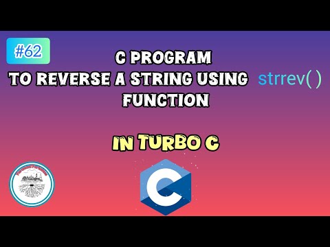 C program to reverse a string using strrev( ) function in Turbo C | #62 | #c #program #turboc