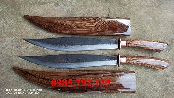 Dao Mèo Cao Bằng. Vỏ và cán bằng gỗ cẩm chỉ, vân gỗ tuyệt đẹp, độc đáo, lạ mắt tại Làng rèn Phúc Sen