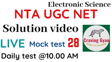 UGC NET Mock test 28 Solution video | Craving Gyan