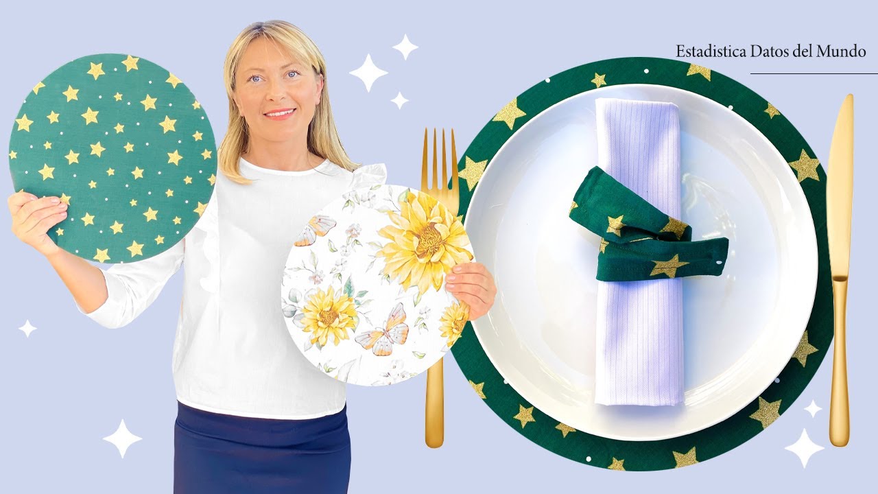 Как сшить двусторонний чехол под тарелки за 10 минут + салфетница / Ваш стол будет просто шикарный