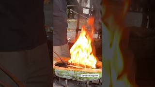 Red Hot Steel Knife Meets Oil Quench! 🔥⚒️ #blacksmith #shortvideo#fypシ゚viral #metalwork