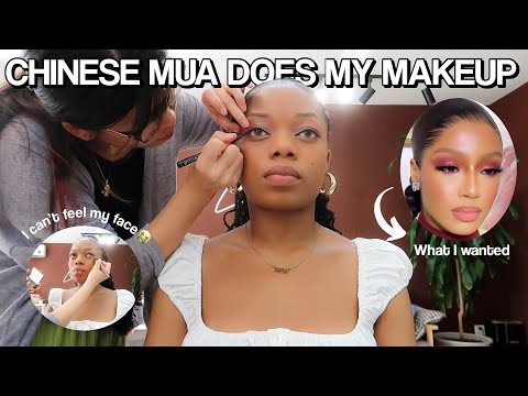 She said its asians soft glam 😭|BLACK GIRL GETS MAKEUP DONE IN CHINA*shocking result