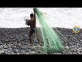 Mira como se pesca con red de 45 metros en mar Agitado, PESCADOR NIVEL EXPERTO