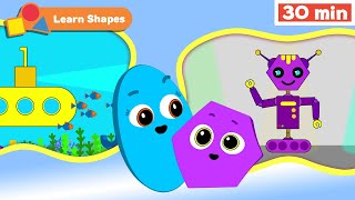 Shapes School | Educational videos for Babies | Learn Shapes for kids | Submarine | First University