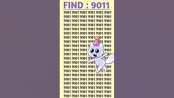 Find : 9011 | eye test challenge👁 #quiz #games #shorts #mathpuzzle