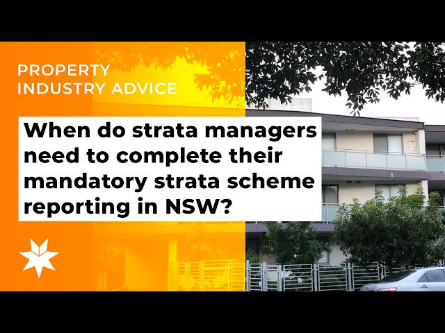 When do strata managers need to complete their mandatory strata scheme reporting in NSW?