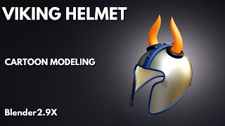 viking helmet cartoon modeling in blender 2.9x