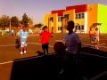 Friend play handball at school