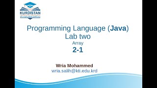 Lab2-1: Array in Java