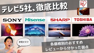 【レビューから分かった良い点・悪い点】液晶テレビ５社価格別に徹底比較（2021年5月最新版）