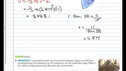 Geometry 12.5 Volumes of Pyramids and Cones 2016