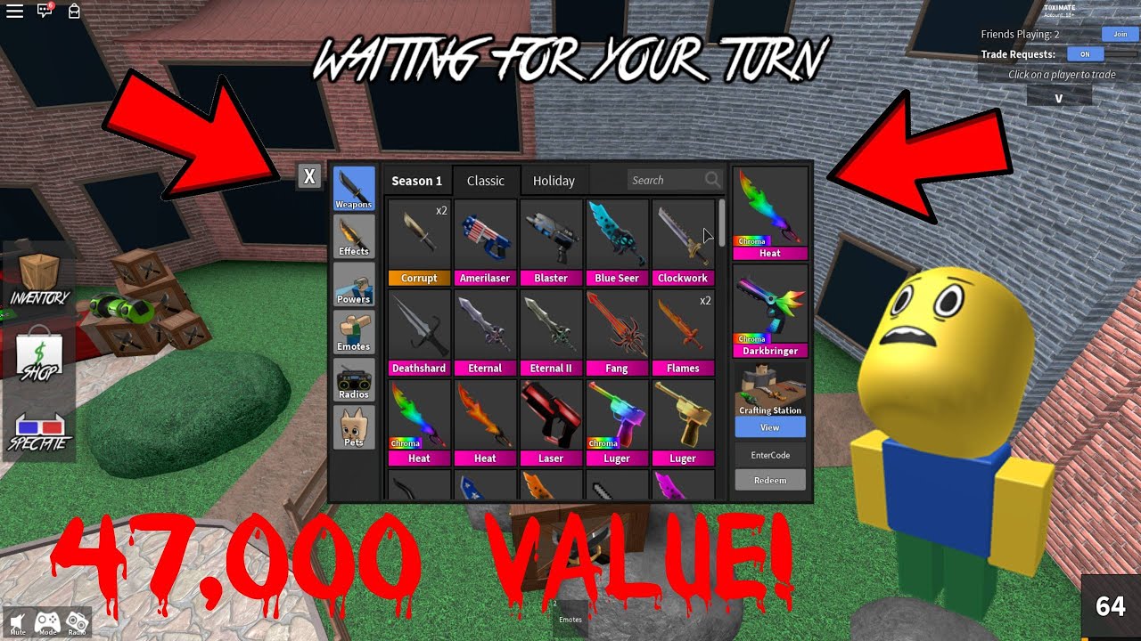 Roblox Murder Mystery 2 Huge Inventory Worth 47 000 Seers Youtube - https www.roblox.com games 142823291 murder mystery 2 codes