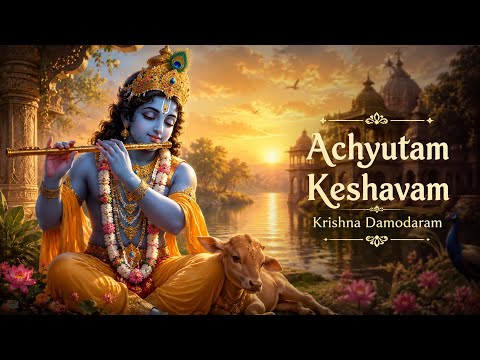 Achyutam Keshavam Krishna Damodaram | Peaceful Krishna Bhajan for Meditation, Prayer & Inner Peace 