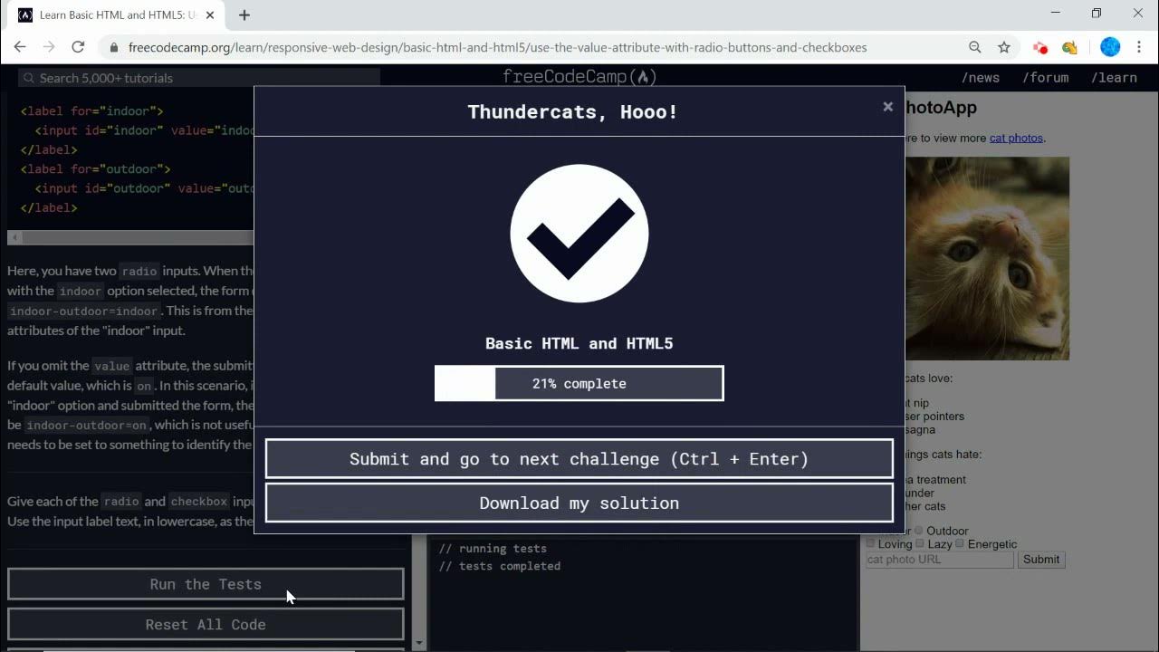 Basic HTML and HTML5 (24/28) | Use value attribute with Radio Buttons ...