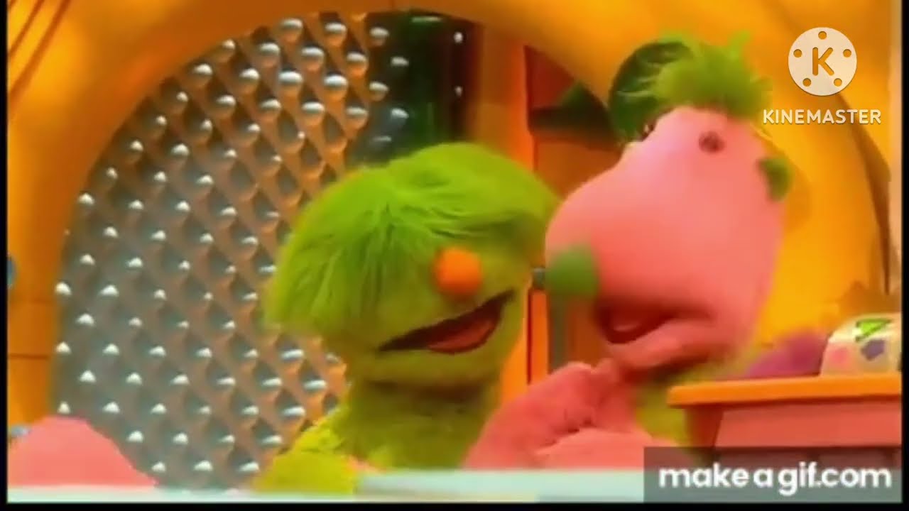 Tula being scared by DJs 1, 2, and 3 from Jim Henson’s Animal Jam