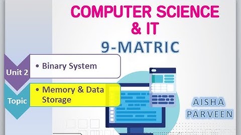 Memory and Data Storage | 9th class | Computer Science