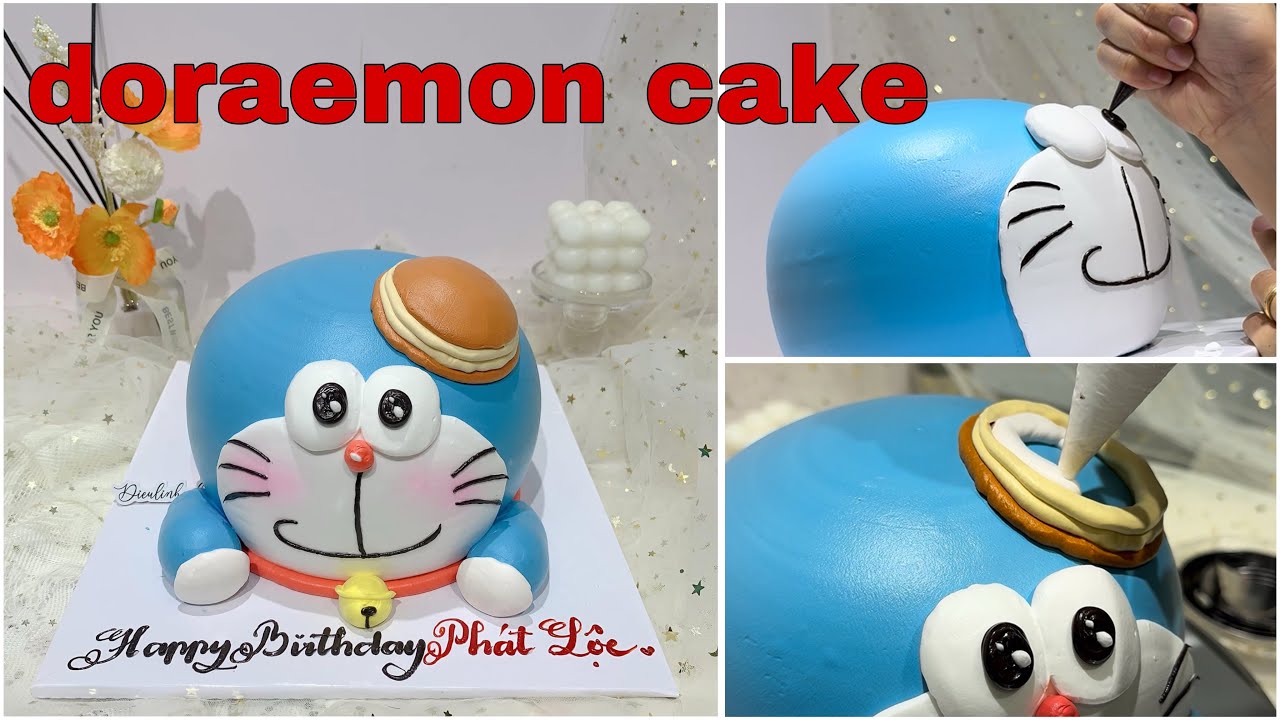 Doraemon cake cute | Làm bánh doremon bánh rán dễ thương - YouTube