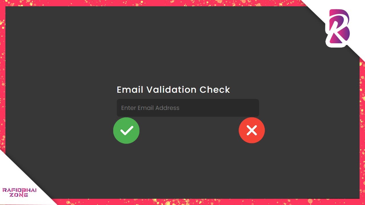 How To Check Email Valid or Not | Email Validation Check Using Vanilla ...
