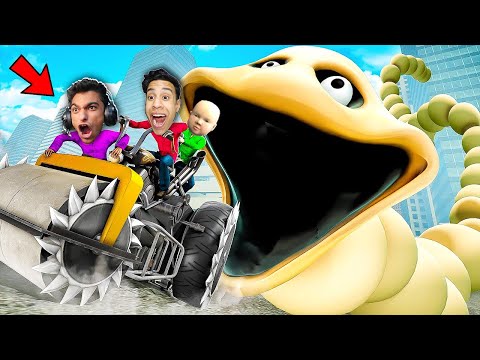 لعبة الغميضة التحول والهروب من الدودة الجائعة بسيارة الموت مع عبدو ماندو Garry S Mod