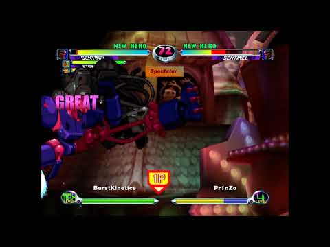 MvC2: Khaos - Sentinel + Cyke AAA 4x Switch Sides 90% Sequence