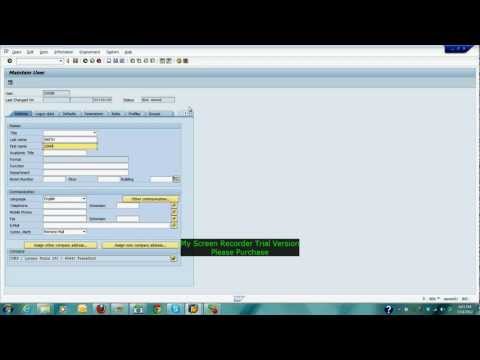 SAP Training how to create user using SU01