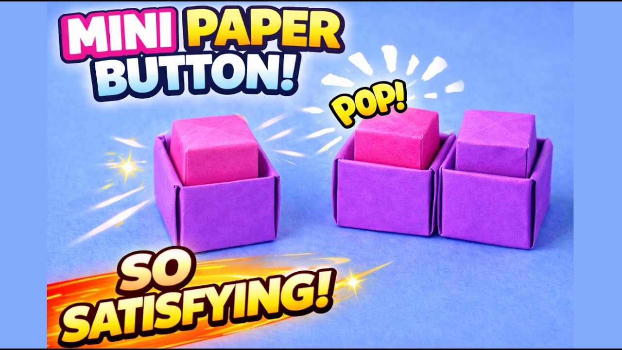 Mini Paper Button That Pops! Easy Origami Fidget Toy (NO GLUE) - YouTube
