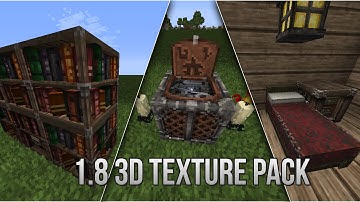 Minecraft 1.8 :: 3D Resource Pack (quick overview)