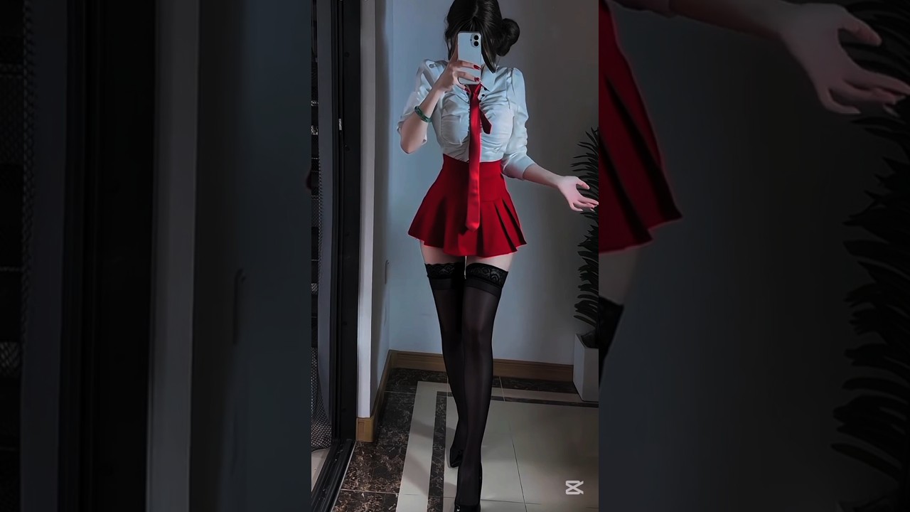 White and red combination  #cosplay #dresstransformation #outfitchange