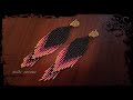 3D Effect Native American Fringe Earrings/Brick Stitch Seed bead Jewelry/Aretes Tutorial diy