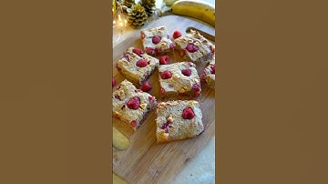 Raspberry Oatmeal Bars #healthyrecipes #breakfastideas